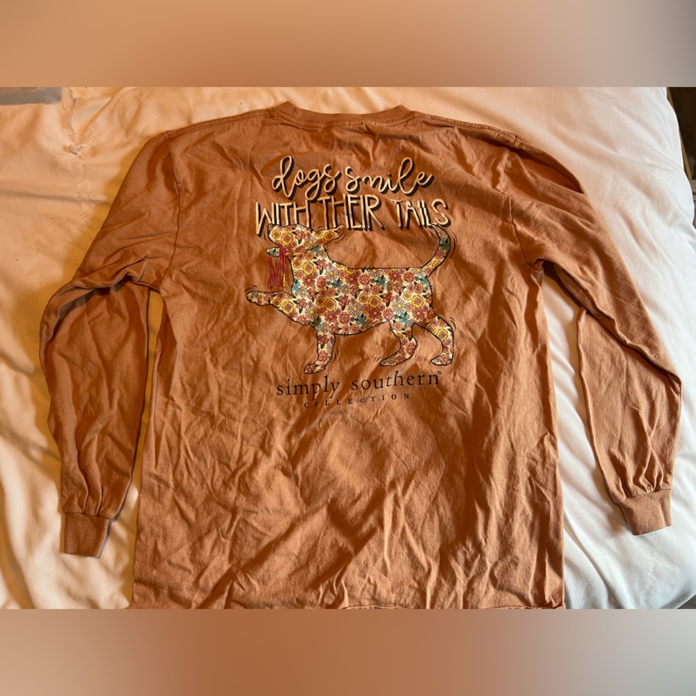 Simply Southern Peach Long Sleeve Shirt